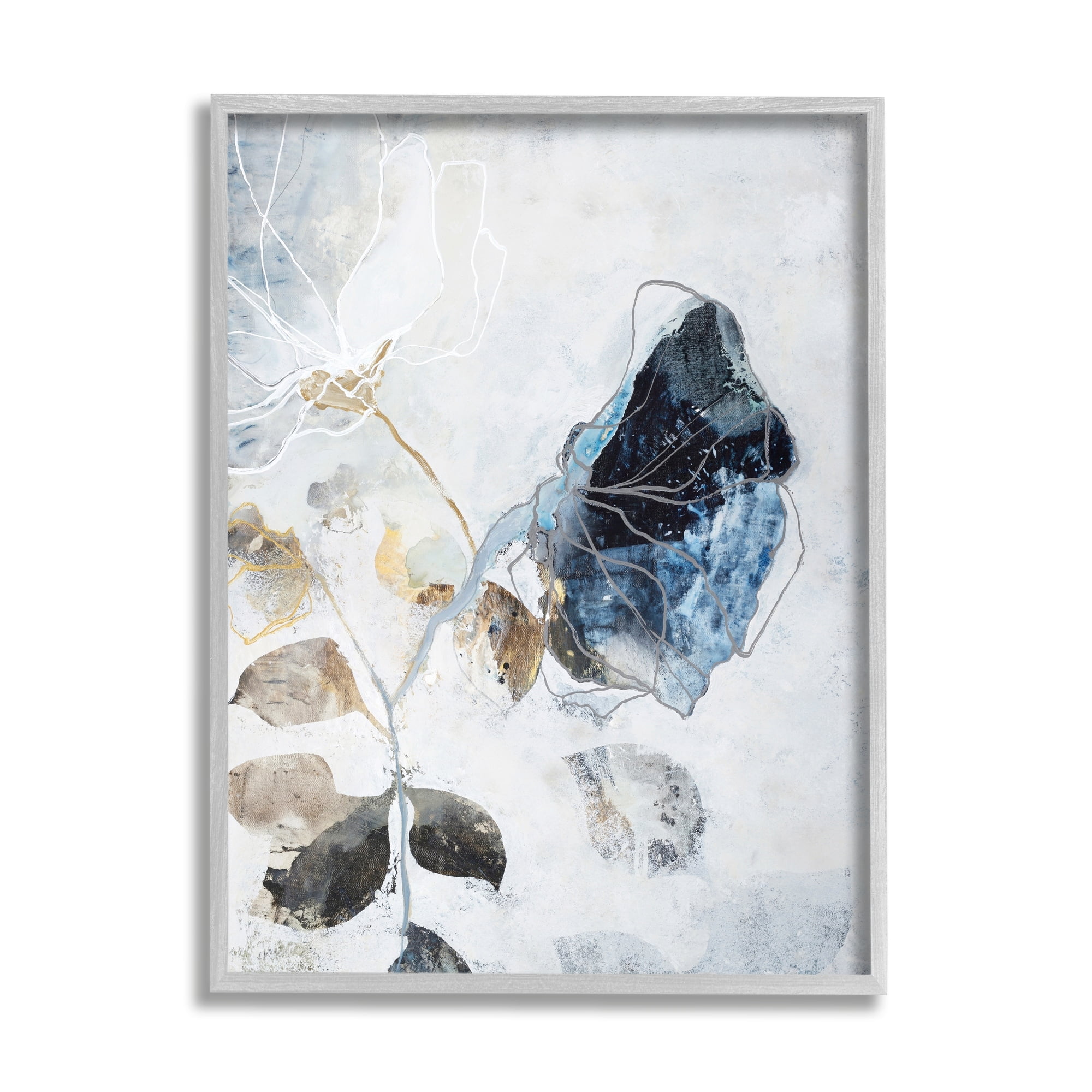 Stupell Industries Wilting Flower Abstract Still Life Modern Blue Flower, 11 x 14, Design by Design Fabrikken