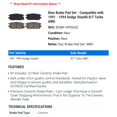 thumbnail image 2 of Rear Brake Pad Set - Compatible with 1991 - 1994 Dodge Stealth R/T Turbo AWD 1992 1993, 2 of 2