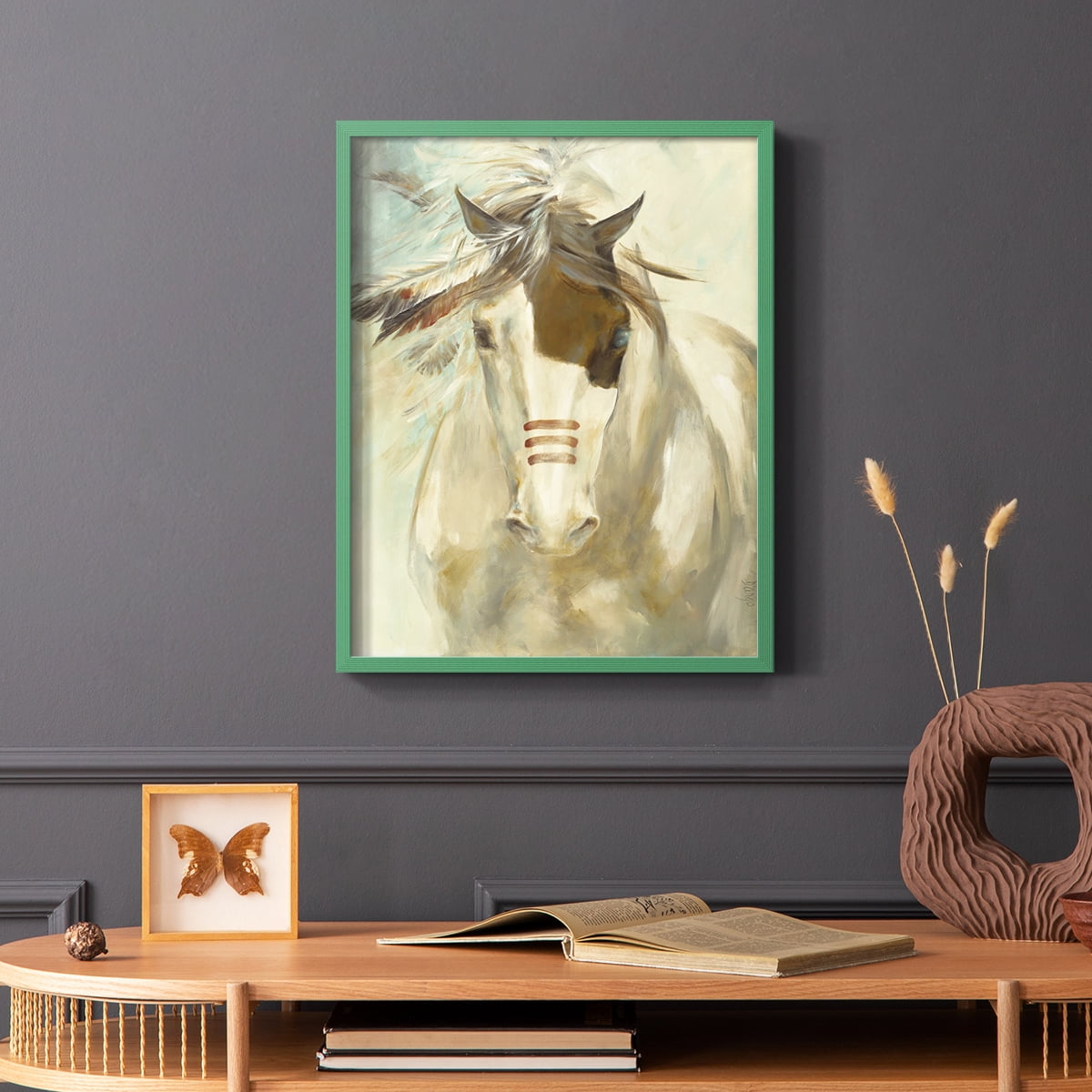 Warrior Framed Print in Green Solid Wood 11 x 14 Framed Print