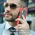 thumbnail image 7 of SaniMore for Samsung Galaxy A72 5G Case with Hidden Bracket Rugged Heavy Duty Protective [Hard PC Back + Silicone Bumper] Shokcproof Anti-drop Tri-layer Hybird Shell for Galaxy A72 5G, Red/Black, 7 of 7