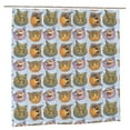 thumbnail image 2 of Shower Curtain, Hand Drawn Funny Cat Face Washable Shower Curtain for Bathroom, Waterproof Bathroom Shower Curtain Set with Hooks Long Shower Curtain 72x72in Home Decor, 2 of 7