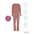thumbnail image 6 of MeMoi Women's 2 Piece Velour V-Neck Sweatshirt Lounge Set - Womens - Female, Small, Rose, 6 of 7