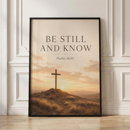 Be Still And Know Wall Art Psalm 46:10 Bible Verse Print Christian Poster Inspirational Faith Based Home Decor Poster Print Only