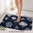 thumbnail image 3 of Coastal Coral Door Mat&nbsp;Indoor Outdoor Entrance,Non Slip Small Rug for Kitchen Bathroom Entryway Rug,Dark Blue Ocean Starfish Shells Vintage Washable Doormat Floor Mat for Office 16x24 Inch, 3 of 8