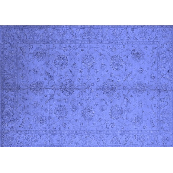 Ahgly Company Indoor Rectangle Oriental Blue Industrial Area Rugs, 7' x 10'