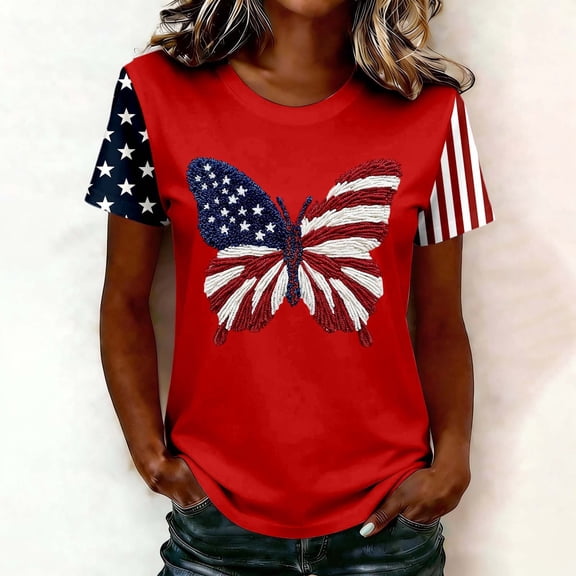 MAIHAN 250th Anniversary T-Shirt American Flag Shirts 4th Of July Crew Neck T-Shirts Shirt Summer Baggy Tops Plus Size T Shirts for Women