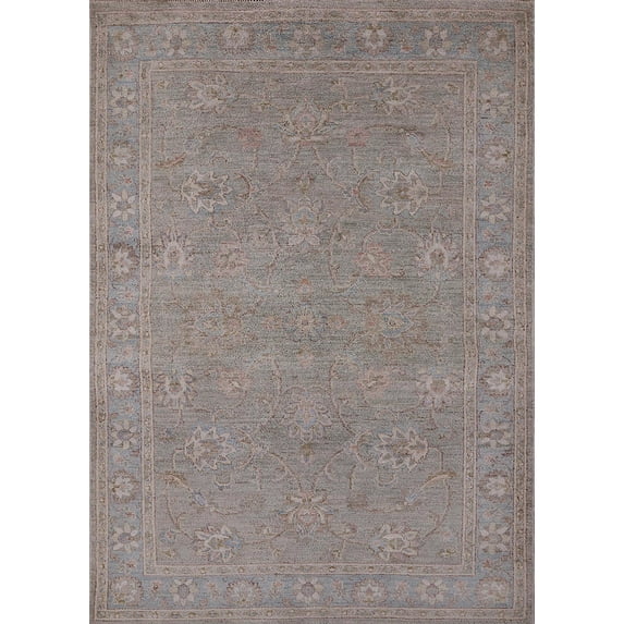 Ahgly Company Indoor Rectangle Mid-Century Modern Rose Purple Oriental Area Rugs, 8' x 10'