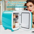 thumbnail image 3 of CAYNEL Mini Fridge Portable Thermoelectric 4L/6 Can AC/DC Cooler and Warmer for Skincare,Food,Beverage,Beauty & Makeup small Feidge for Bedroom,Car and Office (Blue), 3 of 17