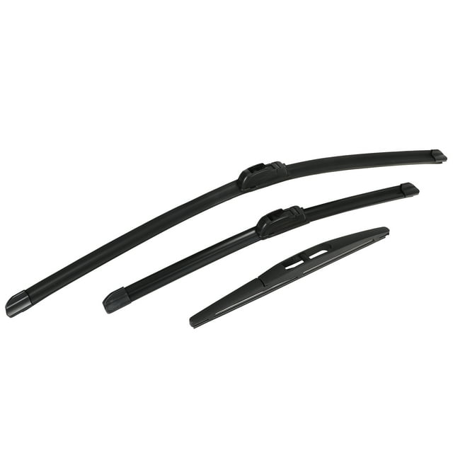 Unique Bargains 3 Pcs 26' 18' 10' Front Rear Windshield Wiper Blade Set Fit for Honda HR-V with J / U Hook Black