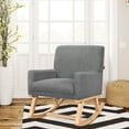 thumbnail image 4 of Costway Fabric Rocking Chair Upholstered Mid Century Accent Armchair Gray, 4 of 12