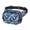 thumbnail image 2 of Honeii Blue and White Butterflies Print Square Double Layer Waist Bag,Waist Belt Bag Fashion Fanny Women and Men,For Travel Running Hiking Walking, 2 of 9