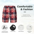 thumbnail image 3 of Fuzoiu Heart Plaid Print Men's Swim Shorts,Quick-Dry Double-Layer Swim Trunks,Board Trunks,Beach Shorts Swimwear Bathing Suits-Medium, 3 of 6