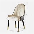 thumbnail image 5 of Montary Dining Chairs Set of 2, Modern Faux Leather Dining Metal Legs for Living Kitchen Dining Room (Brown), 5 of 8