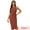 Brick Red, variant on DARING DIVA Ribbed Knit Cut Out Waist Side Slit Tank Dress XS Brick Red