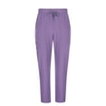 thumbnail image 7 of Vibrex Men’s Elastic Waist Scrub Pants Man's Solid Color Straight Barrel Draw Rope Elastic Waist Multiple Pockets Nursing Worker Pants, 7 of 7