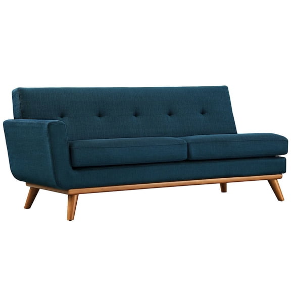 Modway Engage Left-Arm Upholstered Fabric Loveseat in Azure
