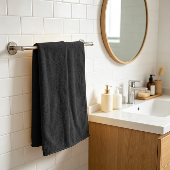 Aoyunhp 1Pc Microfiber Towel,Mens Shower Wrap,Yoga Towels Sports Towels,Soft Absorbent Microfiber Towel Women for Gym,Spa Bath Towel Wrap,Black,30"x17.77"