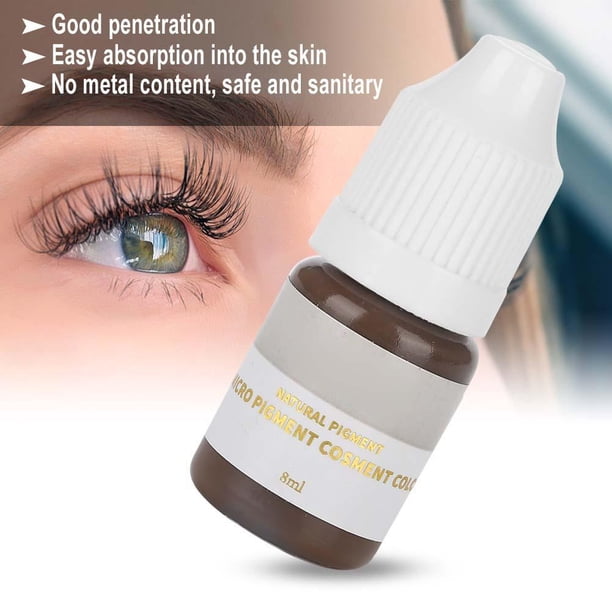 Tinta del tatuaje para el pigmento de Microblading de la ceja, Tinta del tatuaje Maquillaje semipermanente Labios de la ceja Línea de ojos 5 colores (Café y café (ceja)) Pestañas Bordadas Octpeak NO