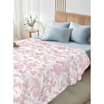 thumbnail image 5 of Pink Flower Flat Sheets Only Twin XL Size, Soft Breathable Bed Top Sheets for Mattress, Vintage Farmhouse Boho Leaf Spring Solid Luxury Bedding Flat Sheets for Home Hotel Bedroom Bed Protection, 5 of 9
