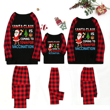 

wofedyo Santa Claus Elk Loungewear Christmas Family Matching Pajamas Women Men Kids Sleepwear