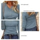 thumbnail image 4 of Camisas de manga larga para mujer Color puro Botones casuales Túnica superior elegante para uso diario Azul claro S, 4 of 5