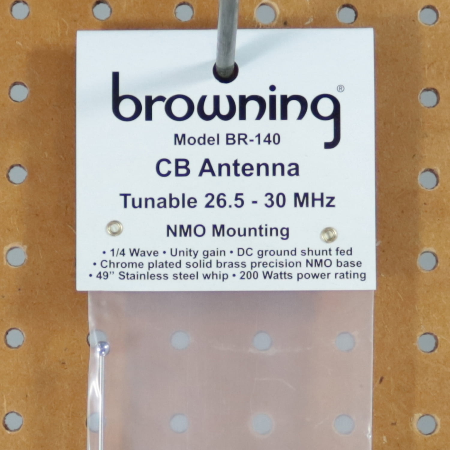 Browning 200-Watt Low-Band 26.5 MHz to 30 MHz Unity-Gain UHF Antenna with NMO Mounting (Silver Base), Silver Base