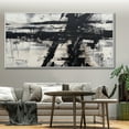 thumbnail image 4 of Brown and white abstract painting on canvas large black wall art original textured canvas art modern abstract art contemporary wall decor,(91*183cm)36*72 Inches,Unstretched,Frameless, 4 of 4