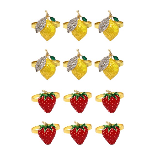 Napkin Ring,6 PCS Strawberry and Fruit Shaped Napkin Rings Alloy Napkin Rings Masterfully Created