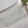 thumbnail image 2 of Boho Gray and Beige Floral Ethnic Pattern Bathroom Rugs Mat,Non Slip Microfiber Bathroom Rug,Rubber Backing,Soft Bathroom Mats for Bathroom Floor,Tub and Shower,17x27in(43x68cm), 2 of 5