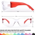 thumbnail image 6 of Bison Life Kids Protective Safety Glasses (Pack of 12) ANSI Z87.1, Clear Lens Multi-Color Temple, Impact & Scratch Resistant, 6 of 12