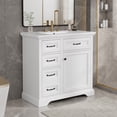 thumbnail image 4 of Harper & Bright Designs 36" White Bathroom Vanity with Sink, Bathroom Cabinet Freestanding with Drawers, Modern Bathroom Storage Cabinet with Door, 4 of 18