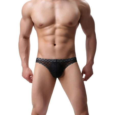 

Men s Low Male Underpants Breathable Low-waist Panties Accessories Black XXL