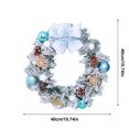thumbnail image 3 of Christmas Clearance! BOBOMOTI 16 inch Christmas Wreath with Silver Bristles and Pine Cones Christmas Artificial Wreath for Winter Decorations, 3 of 6