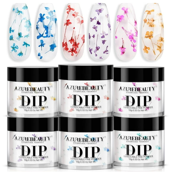 Kit de uñas Dip Powder AZUREBEAUTY Transparent Crystal Flower