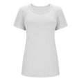 thumbnail image 5 of Weikingp Tight Fitting Shirts For Women，Full Length Tops For Women Short Sleeve Tight Shirts For Women Tight Short Sleeve Shirts For Women Going Out Tops Crew Neck White L, 5 of 8