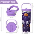 thumbnail image 4 of Halloween 30oz Handheld Travel Tumbler with Handle – Double Wall Stainless Steel Insulated Cup, Flip Straw Lid, Leak-Proof & BPA-Free for Hot and Cold Drinks – Durable Coffee & Juice Mug Black, 4 of 7