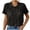 Black, variant on Women's Short Sleeve Button Up Blouse Lace Hollowed Out Casual Top Solid Color Turndown Collar Shirt Spring Summer Fashion, Orange M