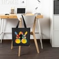 thumbnail image 6 of GOSMITH Hanging With My Peeps Colorful Bunny Easter Day Gifts Party Supplies 2 Pcs Canvas Tote Bags Cute Aesthetic Tote Bags with Zipper Black, 6 of 8