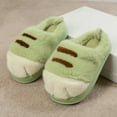 thumbnail image 3 of 3D Cat Paw Plush Slippers Furry Paw Couple Slippers Anti Slip for Indoor Bedroom (Green 36-37), 3 of 5
