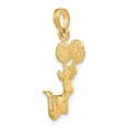thumbnail image 4 of 14k Yellow Gold 3-D Jumping Cheerleader Charm Pendant, 4 of 5
