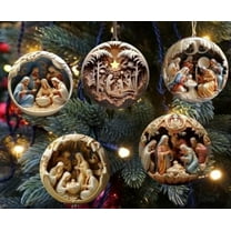 Viflosae Nativity Christmas Ornament - Nativity Ornaments for Christmas Tree, Jesus Christmas Decorations Funny Xmas Ornaments, Nativity Scene Ornaments Hanging Decor for Wome