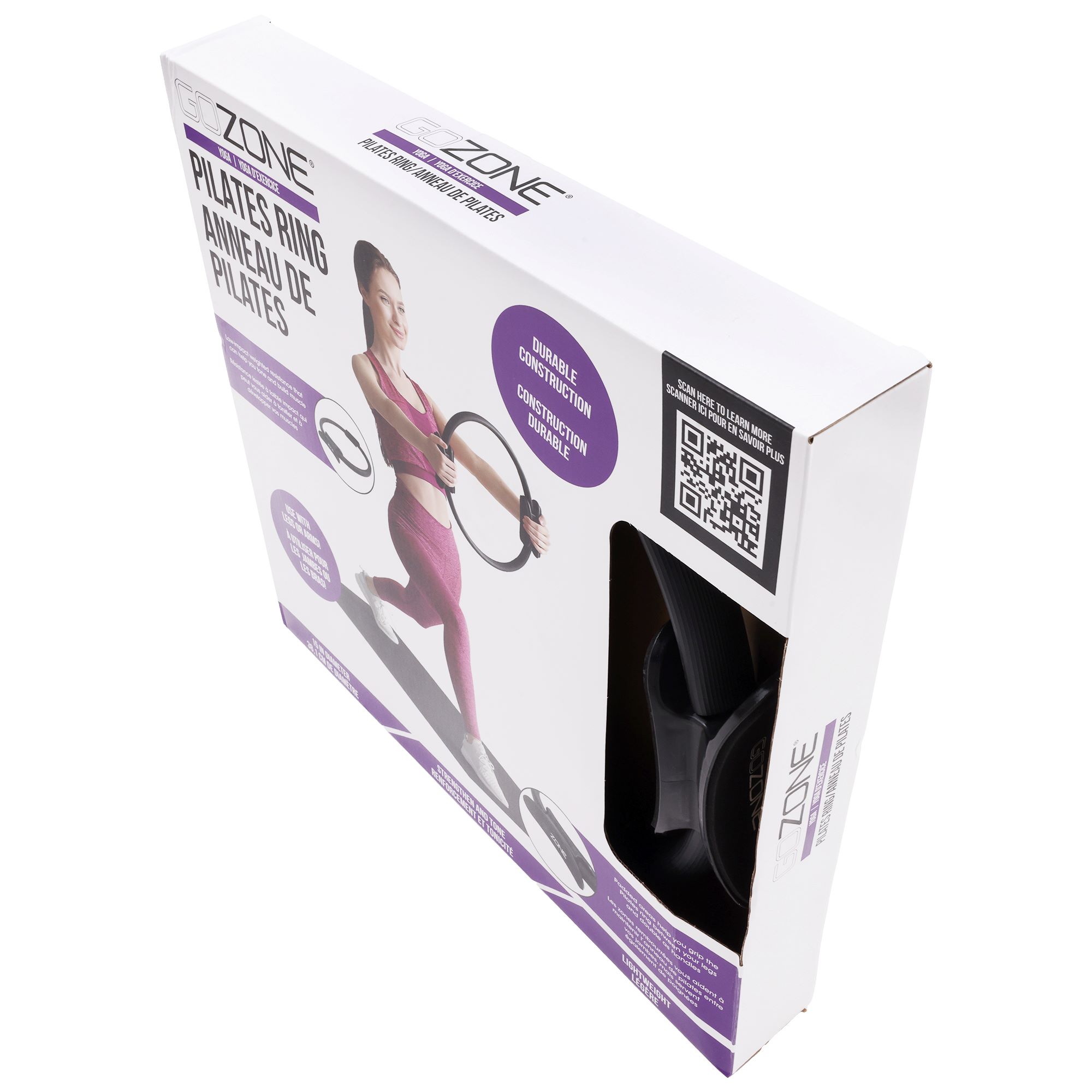 GoZone Pilates Ring, Yoga Fitness Circle pour Exercices de Jambes et de Bras, Noir, 15 Pouces F-GOZONE ANNEAU DE PILATES