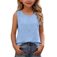 thumbnail image 2 of fatyb Cotton Linen Tank Tops for Boys Girls Summer Sleeveless Lightweight Plain Kids Casual Beach Shirts, 2 of 7