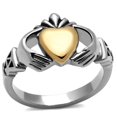 thumbnail image 1 of TK1157 - Two-Tone IP Gold (Ion Plating) Stainless Steel Ring with No Stone, 1 of 4