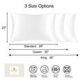 thumbnail image 5 of PiccoCasa 1 Pc 19 Momme Silk Pillowcase with Hidden Zipper King Snow White, 5 of 8