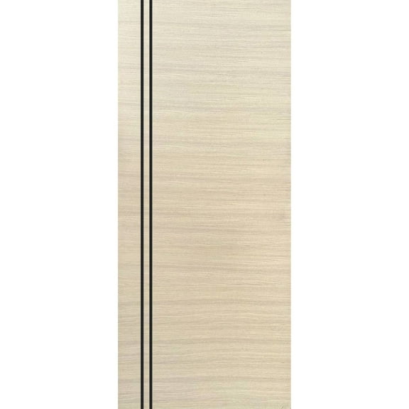 Slab Barn Door Panel 18 x 80 inches | Planum 0016 Natural Veneer with Frosted Glass | Sturdy Finished Interior Doors | Pocket Closet Sliding