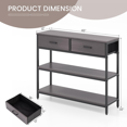 40'' Console Table Behind Couch Table with 2 Folding Fabric Drawers