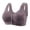 Purple, variant on Women's Non Wired Comfort Wireless Support Bra Magic Lift Full Figure Support Front Close Soft Cup Everyday Bra White XXXXL
