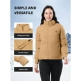 thumbnail image 5 of CAMEL Womens Winter Outerwear Coats Warm Cotton Jacket Fashion Parkas Casual Lightweight Jackets Coffee, 5 of 9