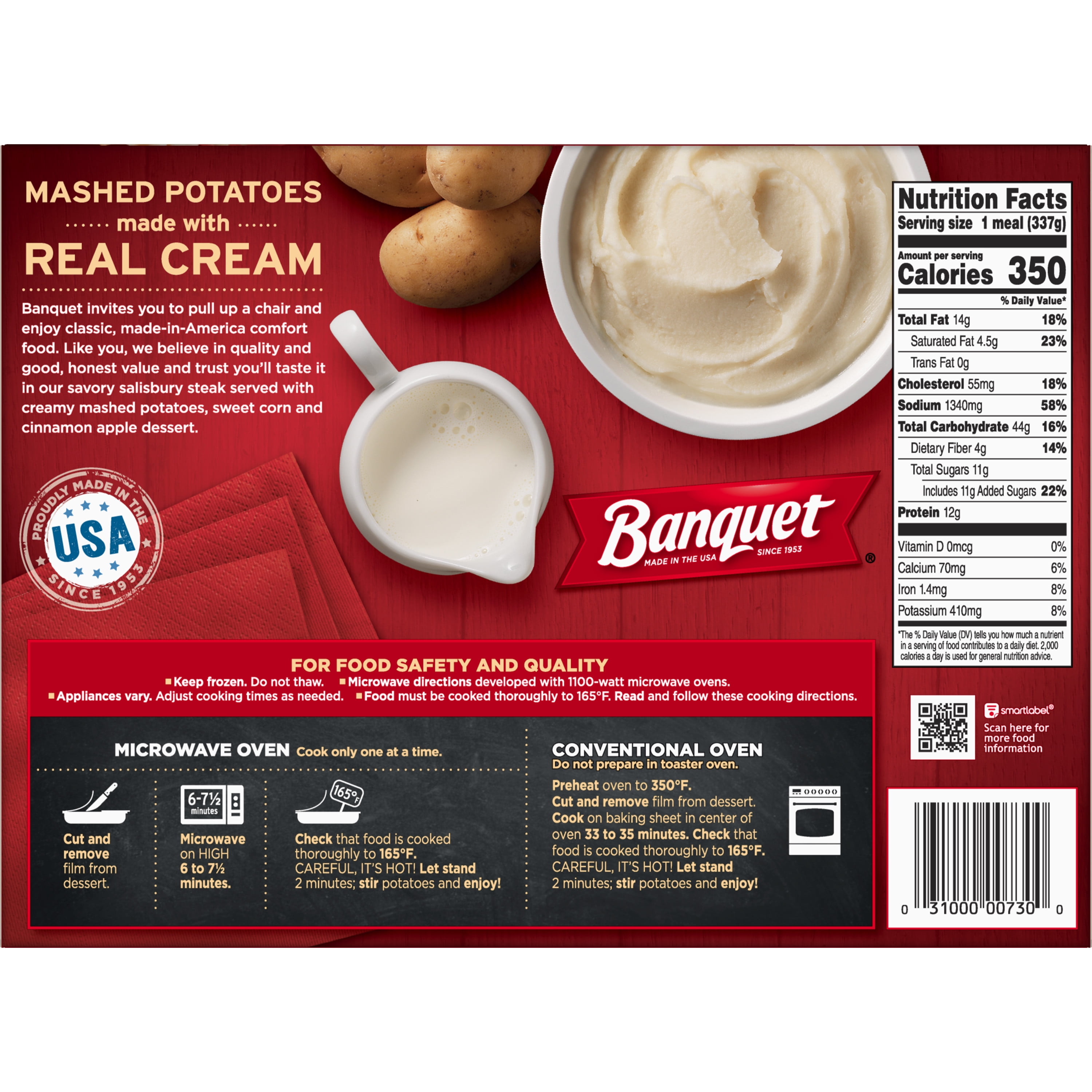 Banquet Classic Salisbury Steak Frozen Single Serve Meal 11 88 Ounce Walmart Com Walmart Com